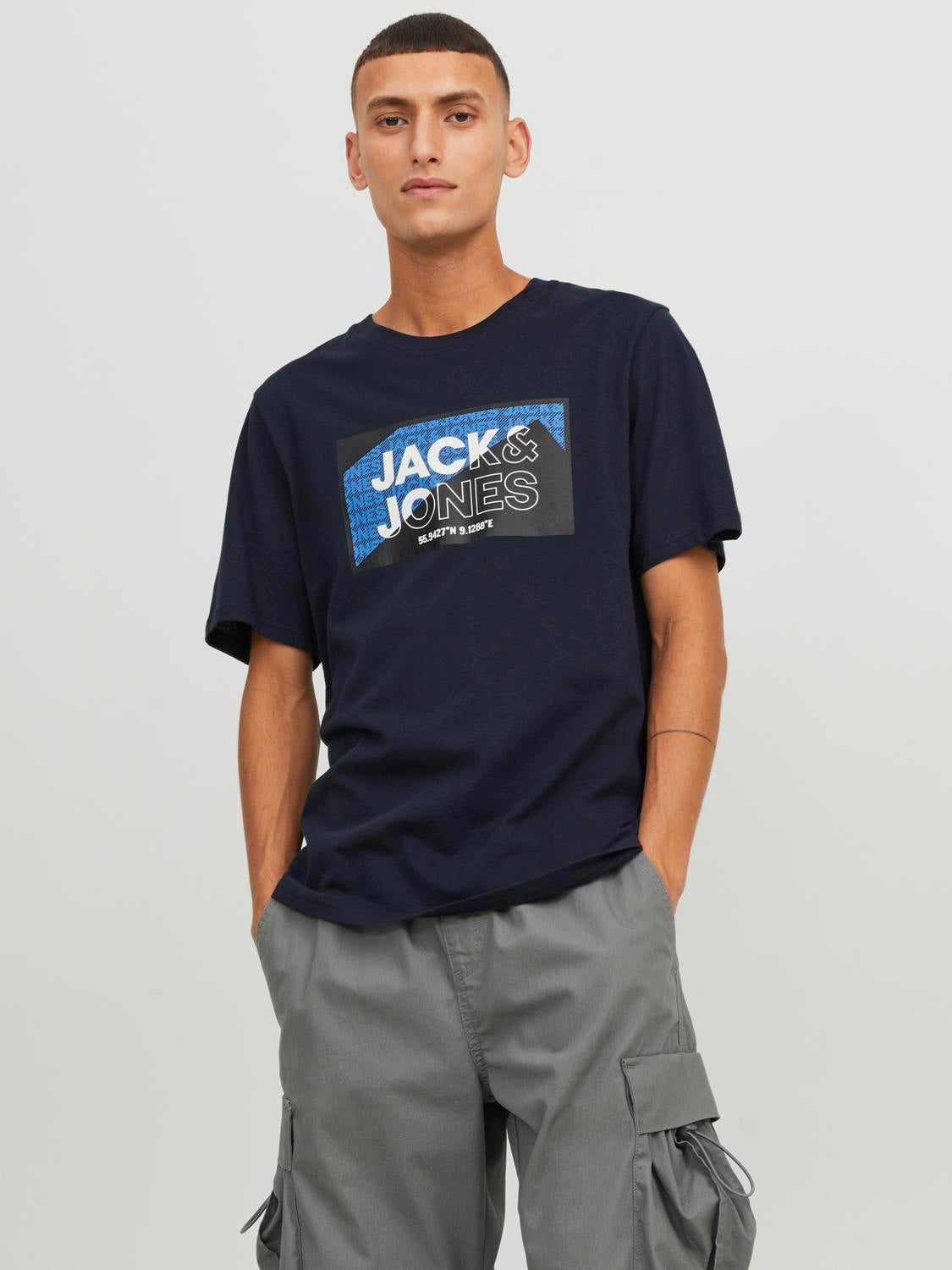 jackjones logocrewneckt shirt blue